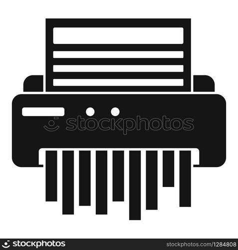 Paper shredder icon. Simple illustration of paper shredder vector icon for web design isolated on white background. Paper shredder icon, simple style