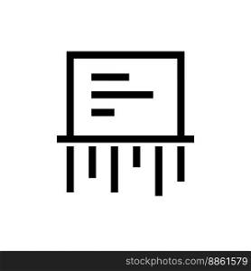 Paper shredder line icon isolated on white background. Black flat thin icon on modern outline style. Linear symbol and editable stroke. Simple and pixel perfect stroke vector illustration.