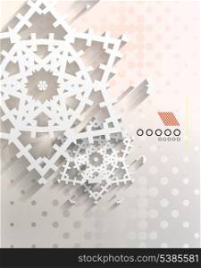 Paper snowflakes Christmas geometric background