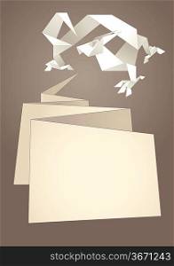Paper speech bubble, dragon origami
