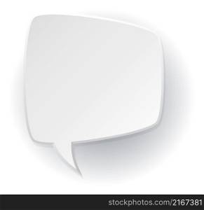 Paper speech bubble. Empty white text template isolated on white background. Paper speech bubble. Empty white text template