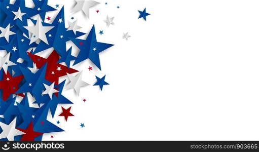 Paper star on white background with copy space Independence day and Holiday banner vector illustration