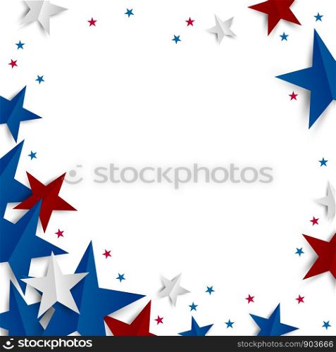 Paper star on white background with copy space Independence day and Holiday banner vector illustration
