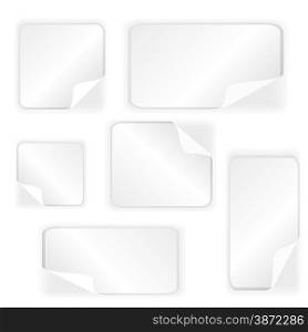 Paper Stickers Collection Isolated on White Background. Paper Stickers Collection