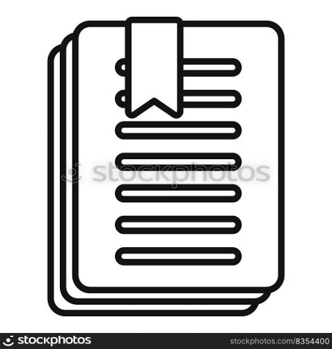 Paper story mark icon outline vector. Book star. Template rate. Paper story mark icon outline vector. Book star
