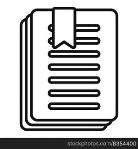 Paper story mark icon outline vector. Book star. Template rate. Paper story mark icon outline vector. Book star