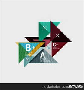 Paper style abstract geometric shapes with infographic options. Paper style abstract geometric shapes with infographic options. Abstract universal design template. Vector illustration