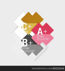 Paper style abstract geometric shapes with infographic options. Paper style abstract geometric shapes with infographic options. Abstract universal design template. Vector illustration