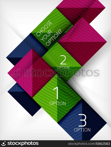 Paper style design templates, square abstract background, geometric layout. Vector infographic illustration