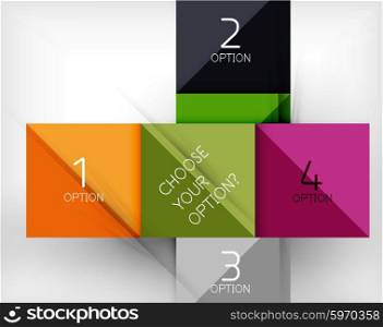 Paper style design templates, square abstract background, geometric layout. Vector infographic illustration