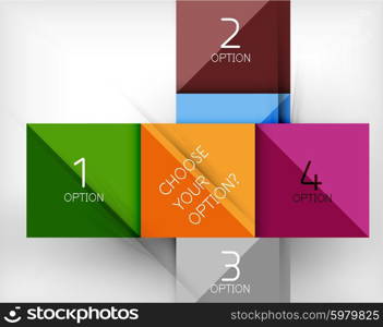 Paper style design templates, square abstract background, geometric layout. Vector infographic illustration