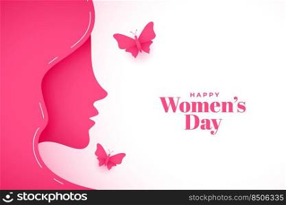 paper style happy women’s day greeting design