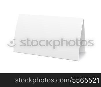 Paper table card, sign template vector illustration