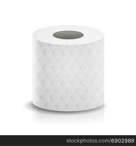 Paper Tape Roll Vector. Bathroom Hygiene. 3D Toilet Paper Blank. Packaging Kitchen Towel, Toilet Paper Roll Isolated Illustration. Realistic Paper Roll Vector. Template Blank White Toilet Paper roll Mock Up. Cash Register Tape, Thermal Fax Roll Template Isolated Illustration