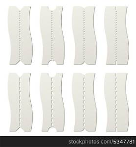 Paper tear off perforated line template vector template.