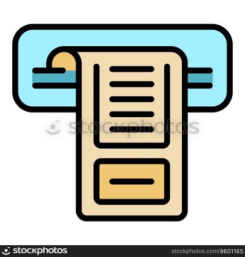 Paper ticket icon outline vector. Museum pass. Admit history color flat. Paper ticket icon vector flat