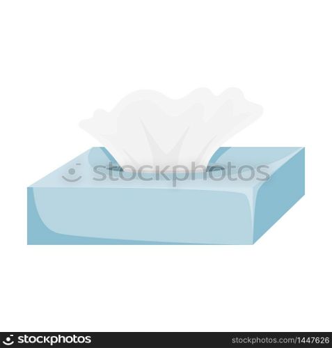 Paper tissues blue box. Vector illustration.