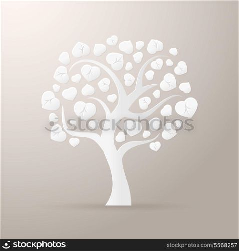 Paper tree icon poster isolated vector illustration