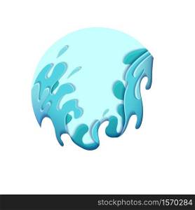 Paper violent sea waves cut out of paper. 3d multilayer drawing of streams of water. Storm. Vector splash illustration for articles, banners, covers and your design.. Paper violent sea waves cut out of paper. 3d multilayer drawing of streams of water. Storm. Vector splash illustration