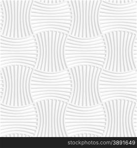 Paper white 3D geometric background. Seamless pattern with realistic shadow and cut out of paper effect.White paper 3D five striped wavy pin will rectangles.