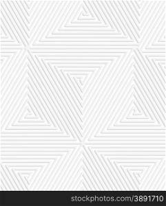 Paper white 3D geometric background. Seamless pattern with realistic shadow and cut out of paper effect.White paper 3D spiral connecting cubes.