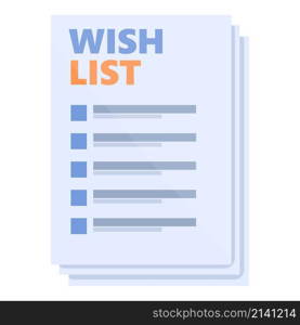 Paper wishlist icon cartoon vector. Store list. Buy order. Paper wishlist icon cartoon vector. Store list