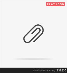 Paperclip flat vector icon. Glyph style sign. Simple hand drawn illustrations symbol for concept infographics, designs projects, UI and UX, website or mobile application.. Paperclip flat vector icon