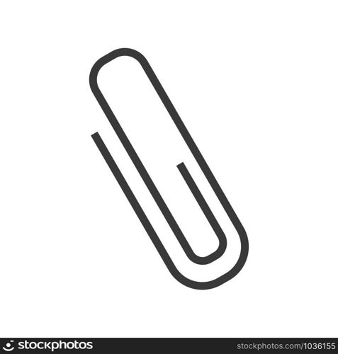 Paperclip icon for attachment symbol in simple vector style