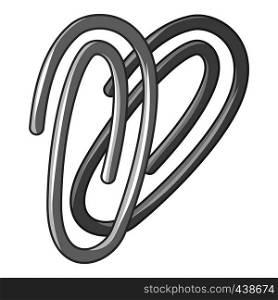 Paperclip icon in monochrome style isolated on white background vector illustration. Paperclip icon monochrome