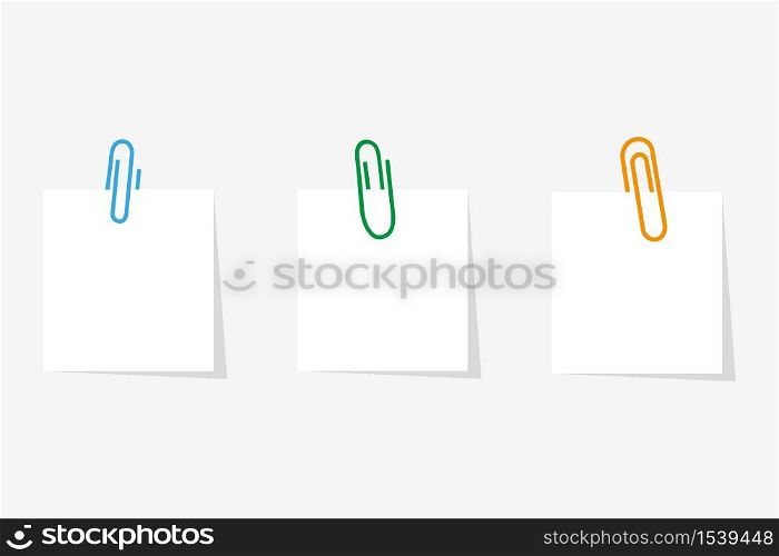 Paperclip with blank white notepaper