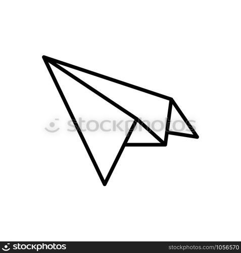 Paperplane icon design template, flat design illustration on white background