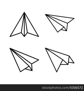 Paperplane icon design template, flat design illustration on white background