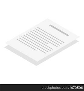 Papers icon. Isometric of papers vector icon for web design isolated on white background. Papers icon, isometric style