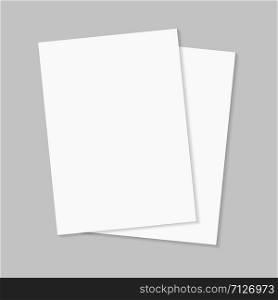 Papers list set with shadow. Vector illustration. Papers list set