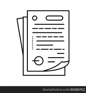 paperwork document line icon vector. paperwork document sign. isolated contour symbol black illustration. paperwork document line icon vector illustration