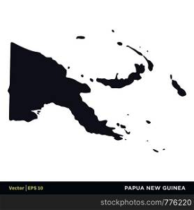 Papua New Guinea - Australia & Oceania Countries Map Icon Vector Logo Template Illustration Design. Vector EPS 10.