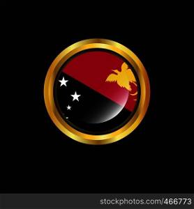 Papua New Guinea flag Golden button
