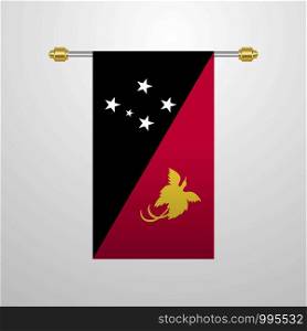 Papua New Guinea hanging Flag