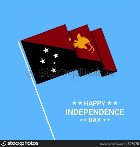 Papua New Guinea Independence day typographic design with flag vector