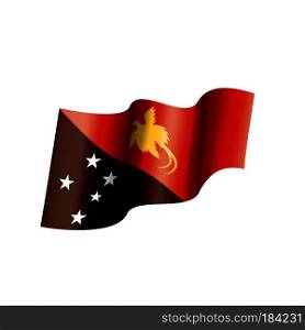 Papua New Guinea national flag, vector illustration on a white background. Papua New Guinea flag, vector illustration on a white background
