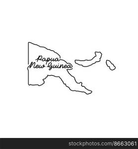 Papua New Guinea outline map with the handwritten country name. Continuous line drawing of patriotic home sign. A love for a small homeland. T-shirt print idea. Vector illustration.. Papua New Guinea outline map with the handwritten country name. Continuous line drawing of patriotic home sign