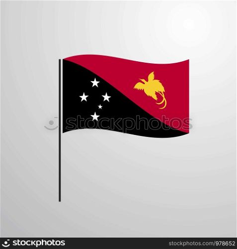 Papua New Guinea waving Flag