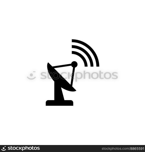 Parabolic Satellite Dish, Antenna Receiver and Transmitter. Flat Vector Icon illustration. Simple black symbol on white background. Satellite Dish sign design template for web and mobile UI element. Parabolic Satellite Dish, Antenna Receiver and Transmitter. Flat Vector Icon illustration. Simple black symbol on white background. Satellite Dish sign design template for web and mobile UI element.