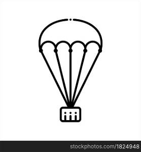 Parachute Icon, Air Drag Device Icon Vector Art Illustration