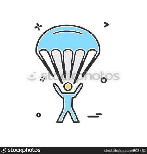 parachute icon design vector
