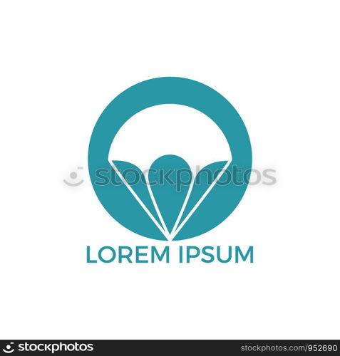 Parachute logo design. Delivery air balloon symbol. Business corporate vector icon.