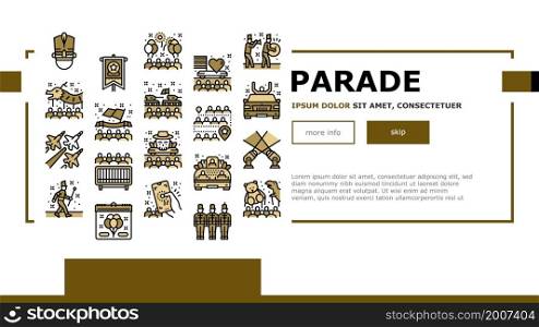 Parade Celebration Festival Event Landing Web Page Header Banner Template Vector. Light Show And Firework, Military And Aviation Parade, Marching People Asiatic New Year Celebrate Holiday Illustration. Parade Celebration Festival Event Landing Header Vector