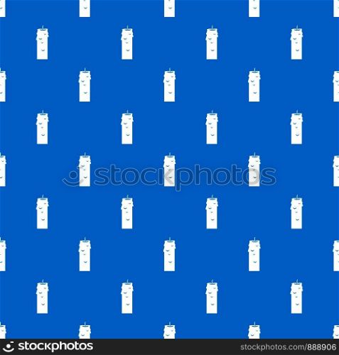 Paraffin candle pattern repeat seamless in blue color for any design. Vector geometric illustration. Paraffin candle pattern seamless blue