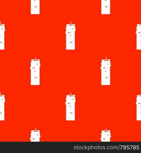 Paraffin candle pattern repeat seamless in orange color for any design. Vector geometric illustration. Paraffin candle pattern seamless