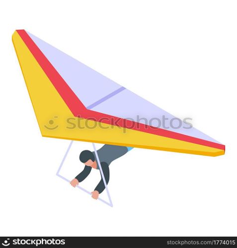 Paragliding extreme icon. Isometric of Paragliding extreme vector icon for web design isolated on white background. Paragliding extreme icon, isometric style